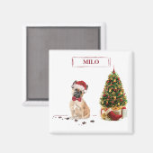 French Bulldog Funny Christmas Dog mit Baum Magnet (Vorderseite/Rückseite)
