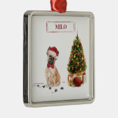 French Bulldog Funny Christmas Dog mit Baum Ornament Aus Metall (Rechts)