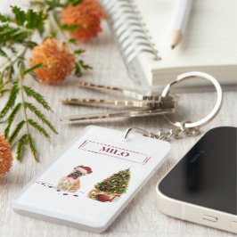 French Bulldog Funny Christmas Dog mit Baum Schlüsselanhänger