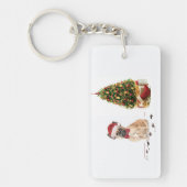 French Bulldog Funny Christmas Dog mit Baum Schlüsselanhänger (Vorderseite)