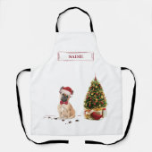French Bulldog Funny Christmas Dog mit Baum Schürze (Vorderseite)