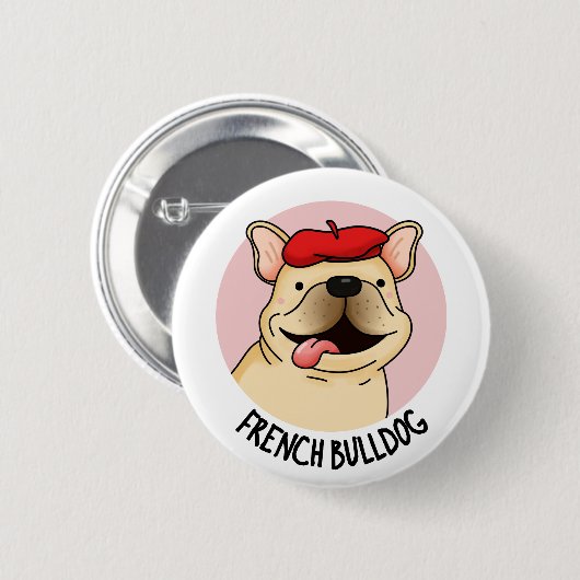 French Bulldog Funny Dog Pub Button (Vorne & Hinten)