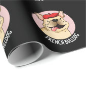French Bulldog Funny Dog Pun Dark BG Geschenkpapier (Rolleneckpunkt)