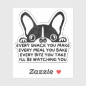 French Bulldog Funny guckt dir Parody Aufkleber (Blatt)