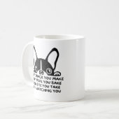 French Bulldog Funny guckt dir Parody Kaffeetasse (Vorderseite Links)