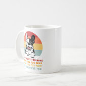 French Bulldog Funny guckt dir Parody Kaffeetasse (Vorderseite Links)