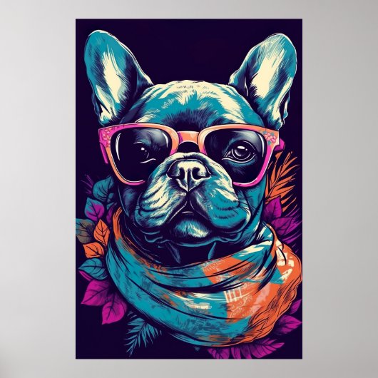 French Bulldog Funny Modern Pop Art Poster (Vorne)