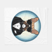 French Bulldog Funny Niedliche Kunst Fleecedecke (Vorderseite (Horizontal))