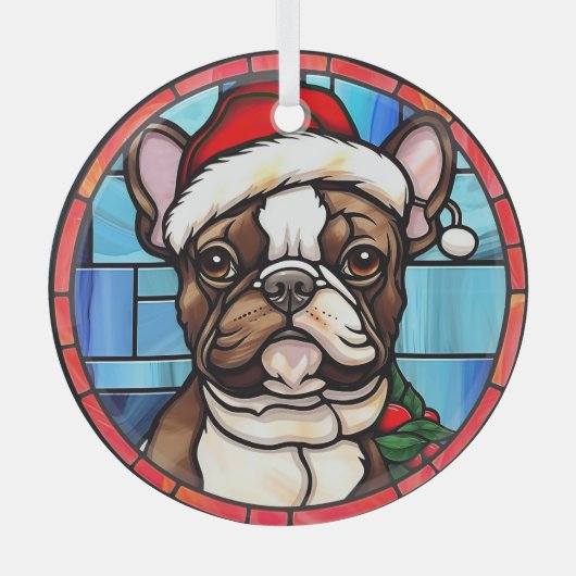 French Bulldog gesteinigtes Glass Weihnachten Ornament Aus Glas (Vorderseite)