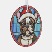 French Bulldog gesteinigtes Glass Weihnachten Ornament Aus Glas (Vorderseite Rechts)
