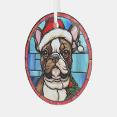 French Bulldog gesteinigtes Glass Weihnachten Ornament Aus Glas (Vorderseite links)