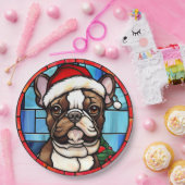 French Bulldog gesteinigtes Glass Weihnachten Pappteller (Party)