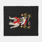 French Bulldog Gorgeous Rentier Weihnachtsbaum Fleecedecke (Vorderseite (Horizontal))