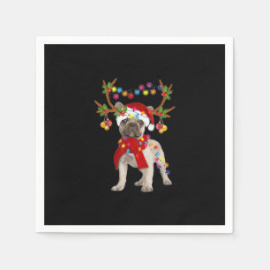 French Bulldog Gorgeous Rentier Weihnachtsbaum Serviette