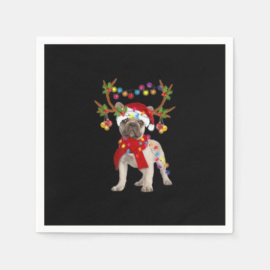 French Bulldog Gorgeous Rentier Weihnachtsbaum Serviette (Vorderseite)