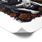 French Bulldog Gothic Floral Poster (Ecke)
