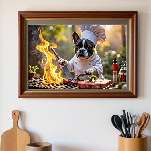 French Bulldog Grill Koch Fiery Poster