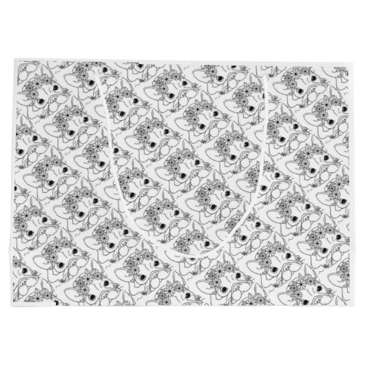 French Bulldog Große Geschenktasche Geschenktüte (Rückseite)