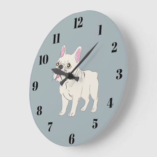 French Bulldog Große Wanduhr (Winkel)