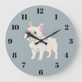 French Bulldog Große Wanduhr (Vorderseite)