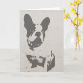 French Bulldog Grußkarte Karte (Gelbe Blume)