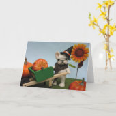 French Bulldog Halloween Harvest Karte (Gelbe Blume)