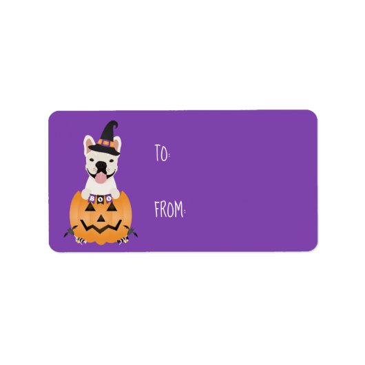 French Bulldog Halloween Pumpkin Adressaufkleber (Vorne)
