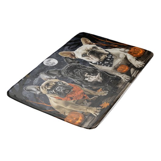 French Bulldog Halloween Spooky Badematte (Schrägansicht)