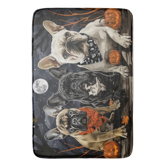 French Bulldog Halloween Spooky Badematte (Vorderseite Vertikal)