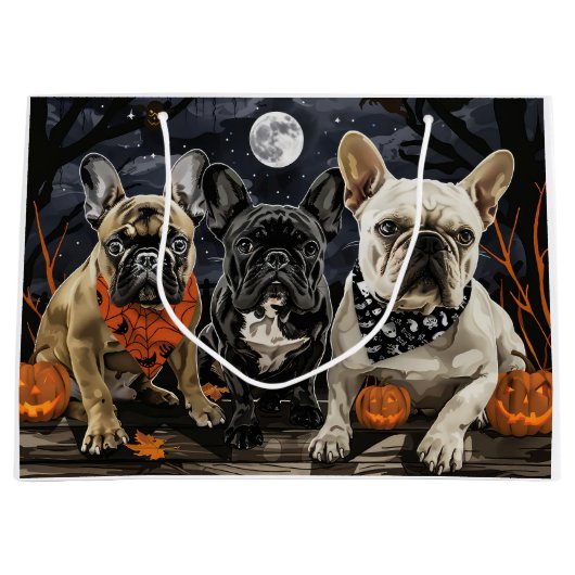 French Bulldog Halloween Spooky Große Geschenktüte (Vorderseite)