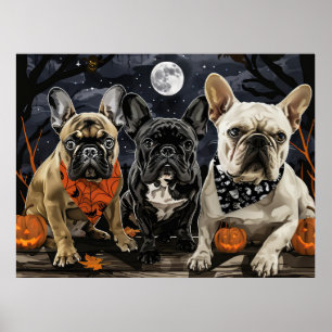 French Bulldog Halloween Spooky Poster