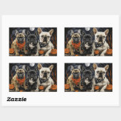 French Bulldog Halloween Spooky Rechteckiger Aufkleber (Blatt)