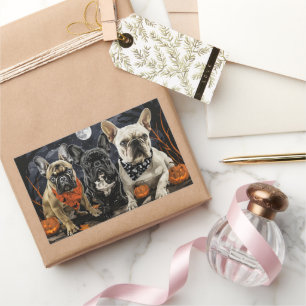 French Bulldog Halloween Spooky Rechteckiger Aufkleber