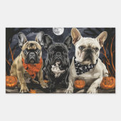 French Bulldog Halloween Spooky Rechteckiger Aufkleber (Vorderseite)