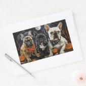 French Bulldog Halloween Spooky Rechteckiger Aufkleber (Umschlag)