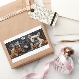 French Bulldog Halloween Spooky Rechteckiger Aufkleber
