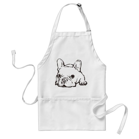 French Bulldog Handwritten Illustration apron Schürze (Vorne)