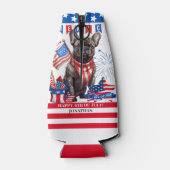 French Bulldog Happy 4th July America Patriotic Flaschenkühler (Rückseite)