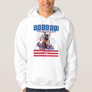 French Bulldog Happy 4th July America Patriotic Hoodie