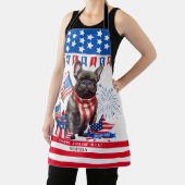 French Bulldog Happy 4th July America Patriotic Schürze (InSitu)