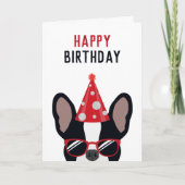 French Bulldog Happy Birthday Karte (Vorderseite)