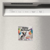 French Bulldog Happy Birthday Magnet (In Situ (Geschirrspüler))