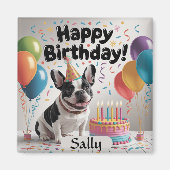 French Bulldog Happy Birthday Magnet (Vorne)