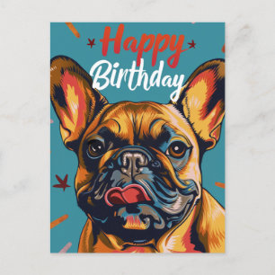 French Bulldog Happy Birthday Postkarte