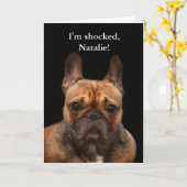 French Bulldog Happy Birthday Spaß Karte (Gelbe Blume)