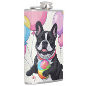 French Bulldog Happy Day Französische Bulldogge Flachmann (Rechts)