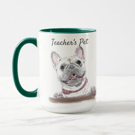 French Bulldog Happy Dog Zeichne Personalisiert Tasse (Links)
