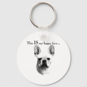 French Bulldog Happy Face Schlüsselanhänger