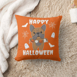 French Bulldog Happy Halloween Hunde Kostüm Kissen