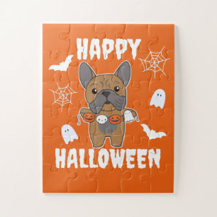 French Bulldog Happy Halloween Hunde Kostüm Puzzle